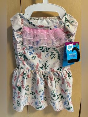 Floral Dog Dress with Lace Ruffle - NWT